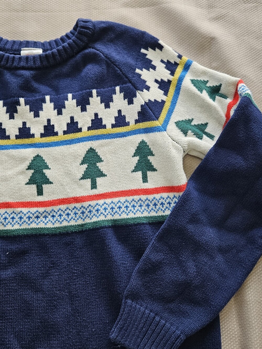 Hanna Andersson Winter Solstice tree sweater Youth Size US 12 Holiday Fair Isle